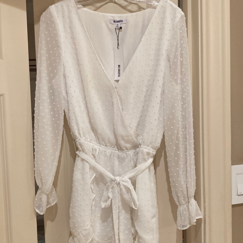 White long sleeve romper BB Dakota size M